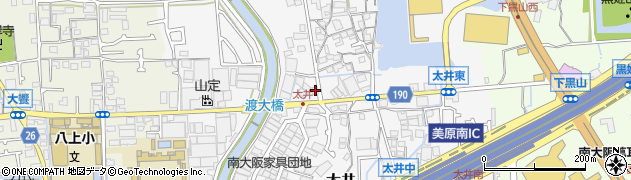 大阪府堺市美原区太井344周辺の地図