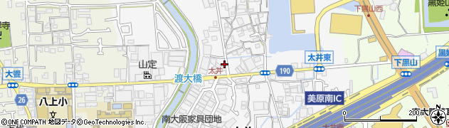 大阪府堺市美原区太井342周辺の地図