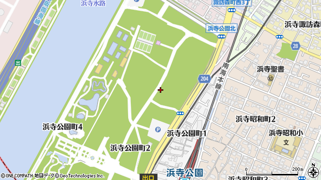 〒592-8346 大阪府堺市西区浜寺公園町の地図