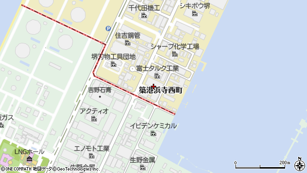 〒592-8352 大阪府堺市西区築港浜寺西町の地図