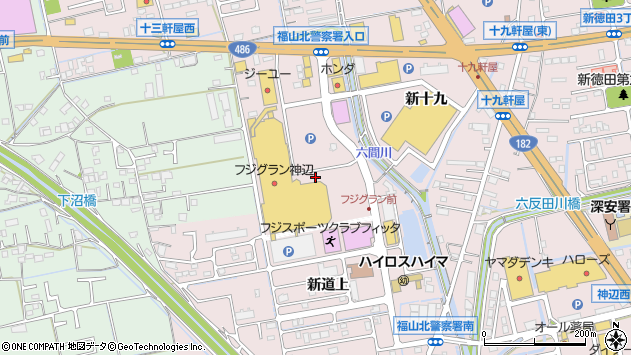 〒720-2107 広島県福山市神辺町新道上の地図