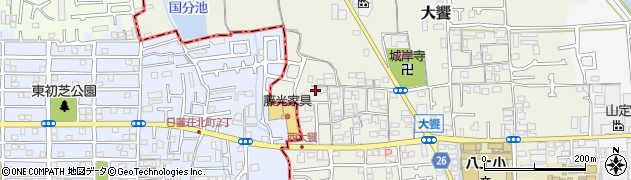 大阪府堺市美原区大饗375周辺の地図