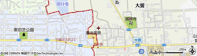 大阪府堺市美原区大饗373-21周辺の地図