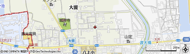 大阪府堺市美原区大饗195周辺の地図