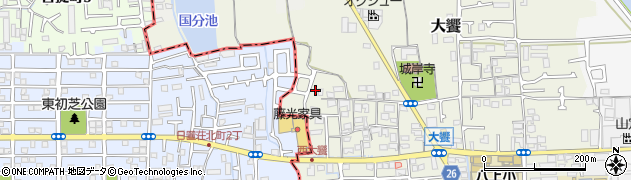 大阪府堺市美原区大饗373-19周辺の地図