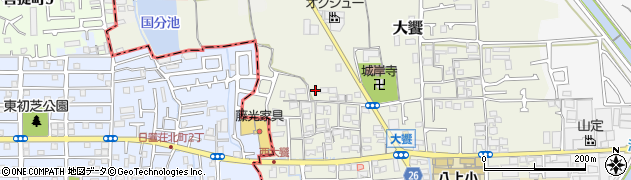 大阪府堺市美原区大饗317周辺の地図