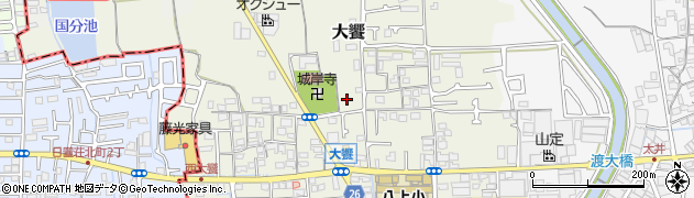 大阪府堺市美原区大饗周辺の地図