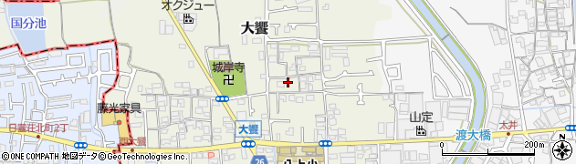 大阪府堺市美原区大饗186周辺の地図