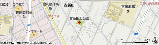古新田北公園周辺の地図