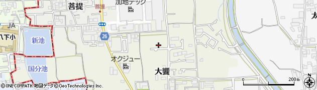 大阪府堺市美原区大饗228周辺の地図