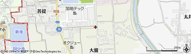 大阪府堺市美原区大饗230-6周辺の地図