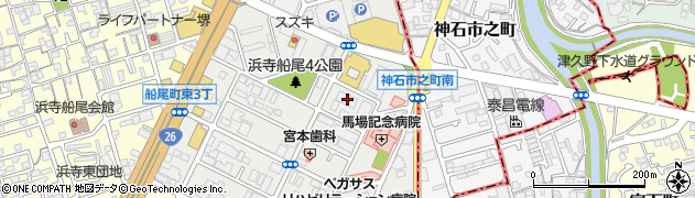大阪府堺市西区浜寺船尾町東3丁445周辺の地図