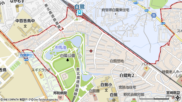 〒599-8107 大阪府堺市東区白鷺町の地図