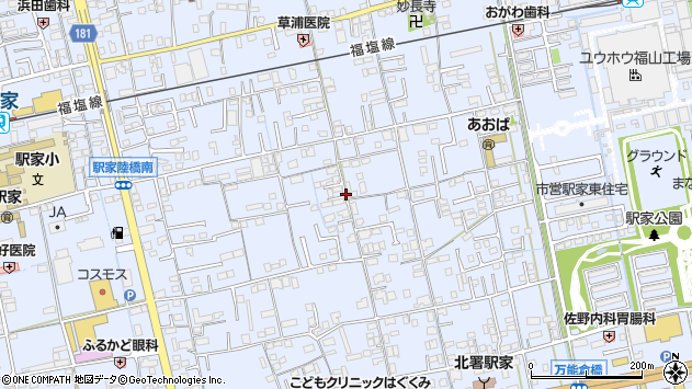 〒720-1131 広島県福山市駅家町万能倉の地図