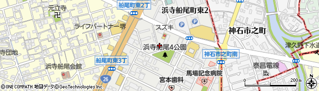 大阪府堺市西区浜寺船尾町東3丁356周辺の地図