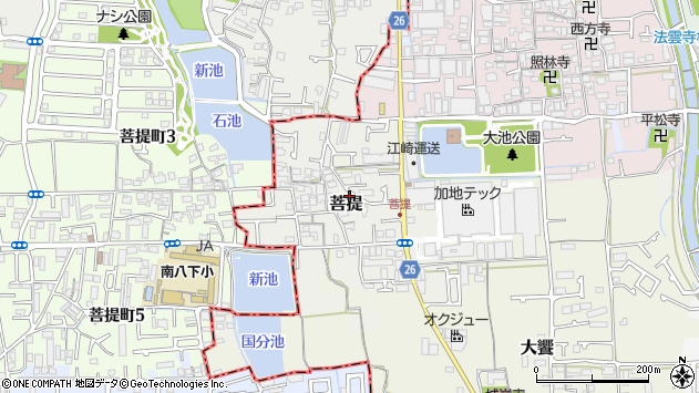 〒587-0064 大阪府堺市美原区菩提の地図