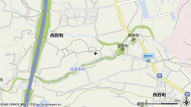 〒515-0833 三重県松阪市西野町の地図