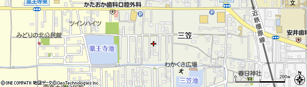 奈良県田原本町（磯城郡）三笠周辺の地図