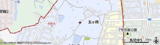 奈良県香芝市五ヶ所388周辺の地図