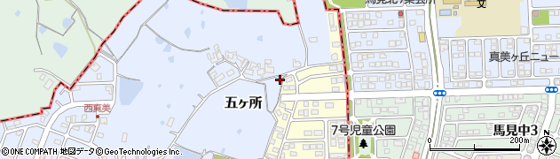 奈良県香芝市五ヶ所341周辺の地図