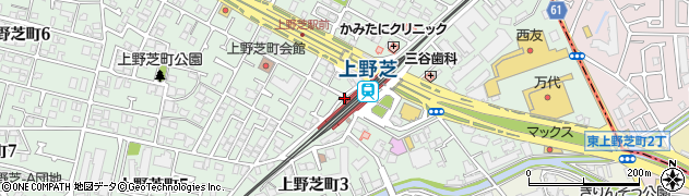 上野芝駅前周辺の地図