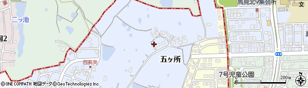 奈良県香芝市五ヶ所376周辺の地図