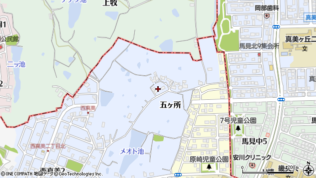 〒639-0221 奈良県香芝市五ケ所の地図