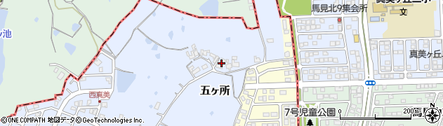 奈良県香芝市五ヶ所607周辺の地図