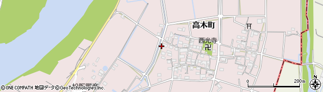 三重県松阪市高木町周辺の地図