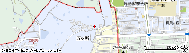 奈良県香芝市五ヶ所613周辺の地図
