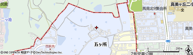 奈良県香芝市五ヶ所603周辺の地図
