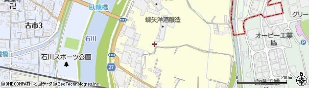 大阪府羽曳野市川向周辺の地図