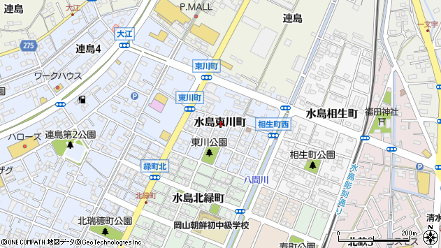 〒712-8021 岡山県倉敷市水島東川町の地図