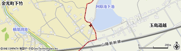岡山県浅口市金光町下竹1164周辺の地図