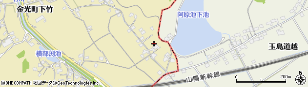 岡山県浅口市金光町下竹1162周辺の地図
