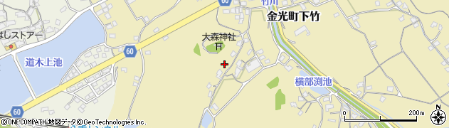 岡山県浅口市金光町下竹741周辺の地図