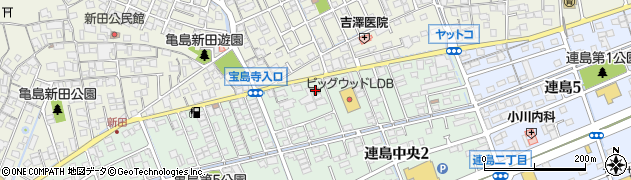倉敷連島中央郵便局周辺の地図