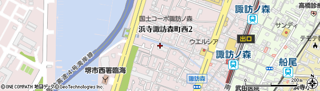大阪府堺市西区浜寺諏訪森町西周辺の地図