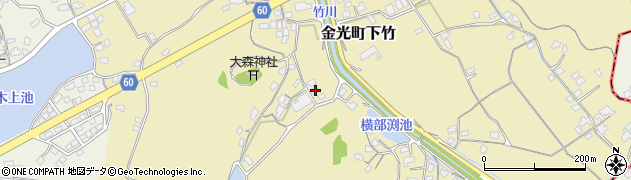岡山県浅口市金光町下竹775周辺の地図