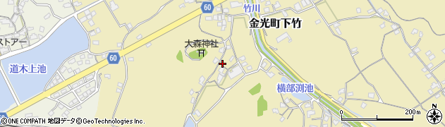 岡山県浅口市金光町下竹760周辺の地図
