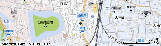 アトム電器古市店周辺の地図