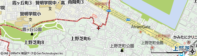上野芝町かわらなでしこ広場周辺の地図