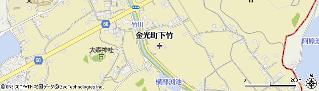 岡山県浅口市金光町下竹1255周辺の地図