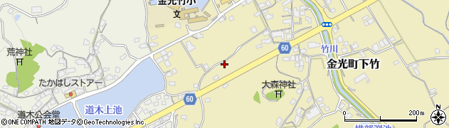 岡山県浅口市金光町下竹376周辺の地図