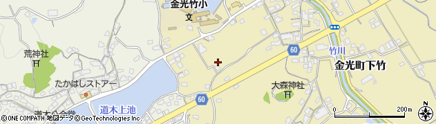 岡山県浅口市金光町下竹351周辺の地図