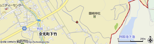 岡山県浅口市金光町下竹1854周辺の地図
