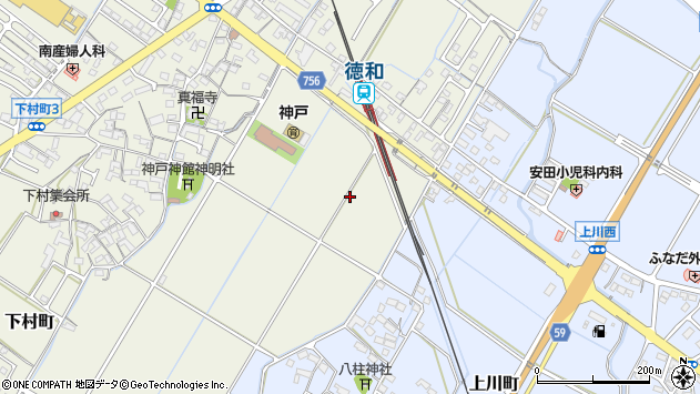 〒515-0043 三重県松阪市下村町の地図