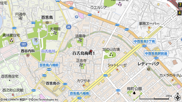 〒591-8032 大阪府堺市北区百舌鳥梅町の地図