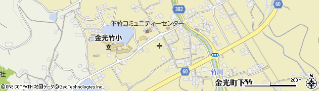 岡山県浅口市金光町下竹398周辺の地図