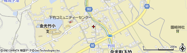 岡山県浅口市金光町下竹417周辺の地図